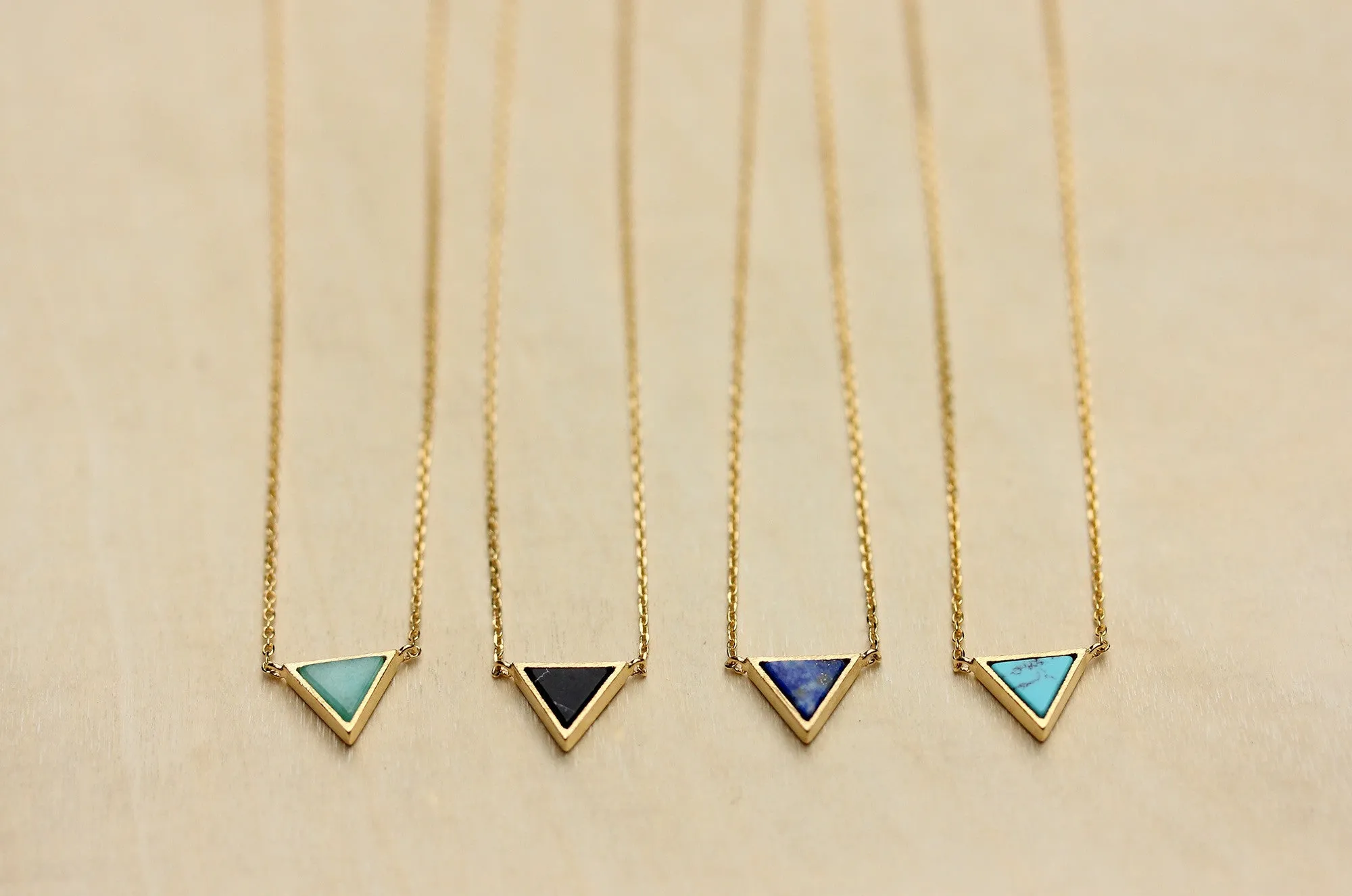 Gemstone Triangle Necklace