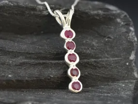 Genuine Ruby Pendant - Red Drop Pendant - July Birthstone Necklace