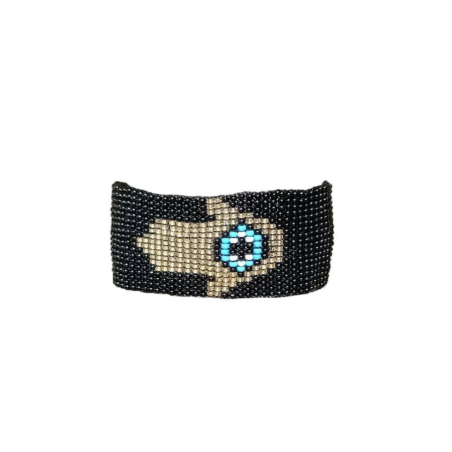 Glow By Rula Akhdar Handmade For Women Hamsa Bead Bracelet