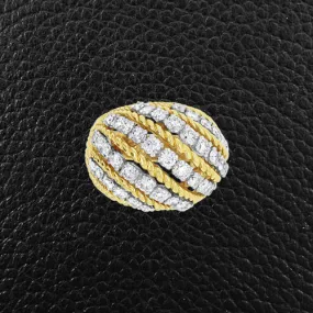 Gold & Diamond Domed Estate Ring