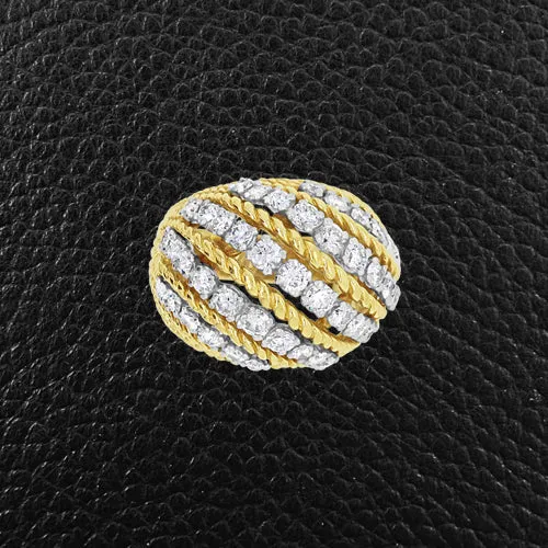 Gold & Diamond Domed Estate Ring