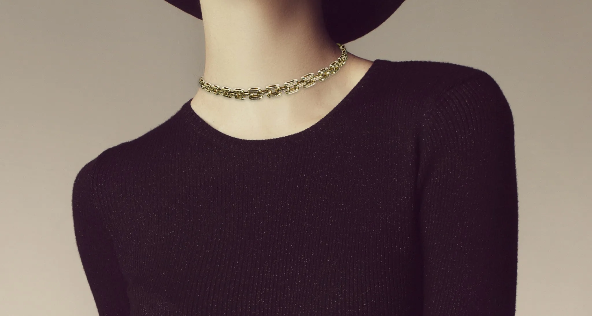 Gold & Diamond Heavy Link Necklace