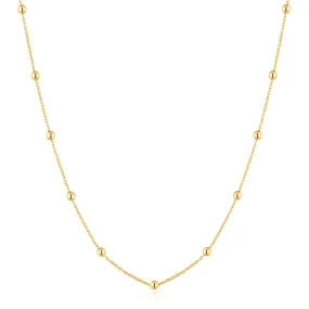 Gold Beaded Chain Necklace