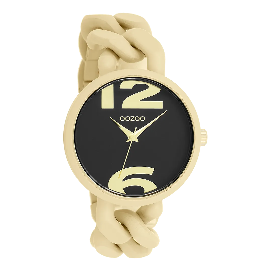 Gold coloured OOZOO watch with gold coloured chunky chain bracelet - C11266