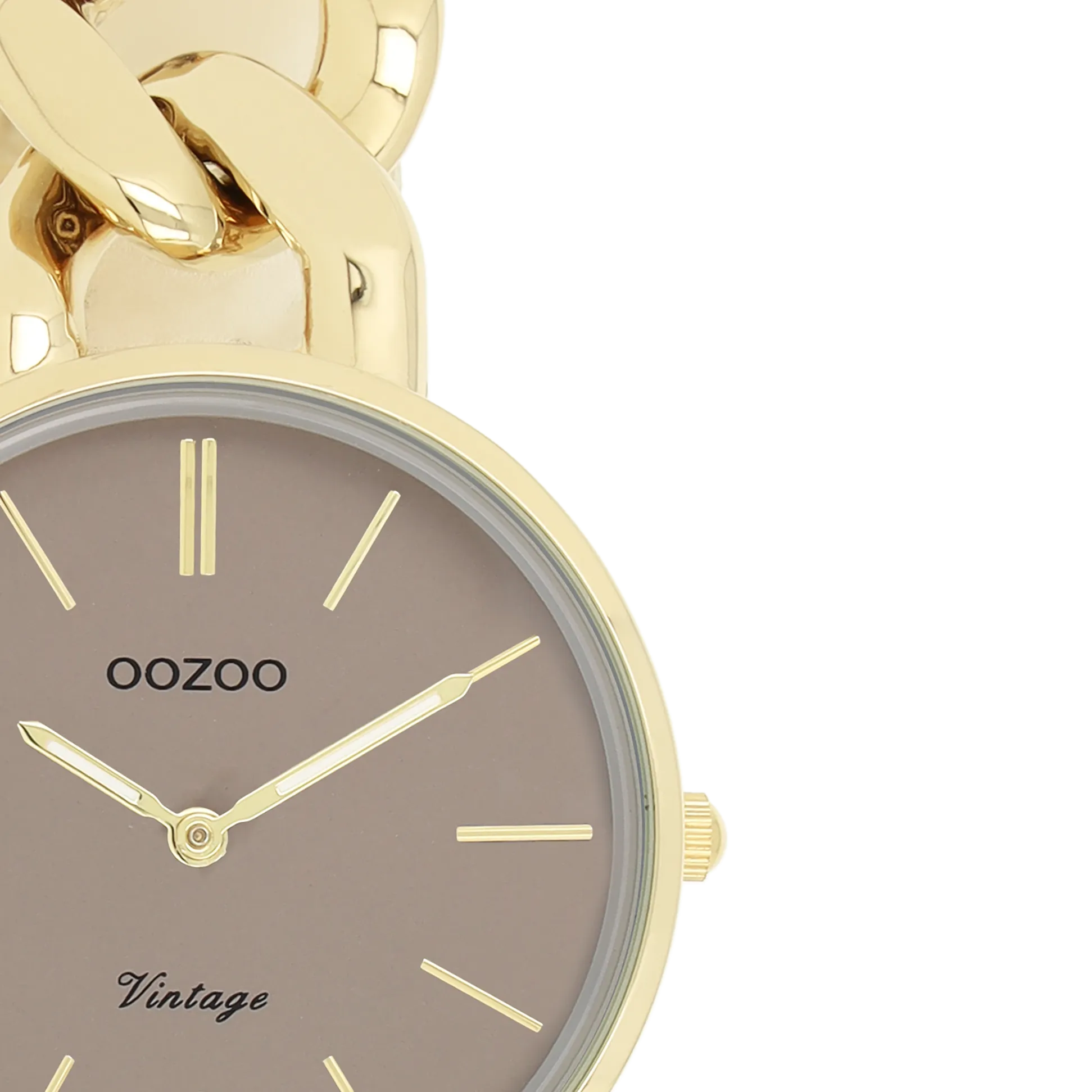 Gold coloured OOZOO watch with gold coloured chunky chain bracelet - C20358