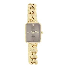 Gold coloured OOZOO watch with gold coloured chunky chain bracelet - C20363