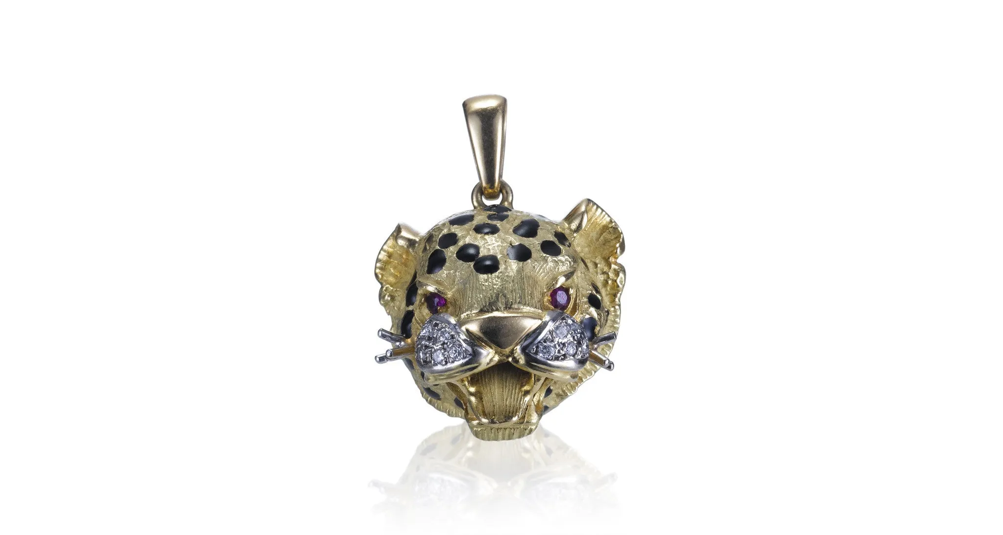 Gold, Diamond & Ruby Leopard Pendant