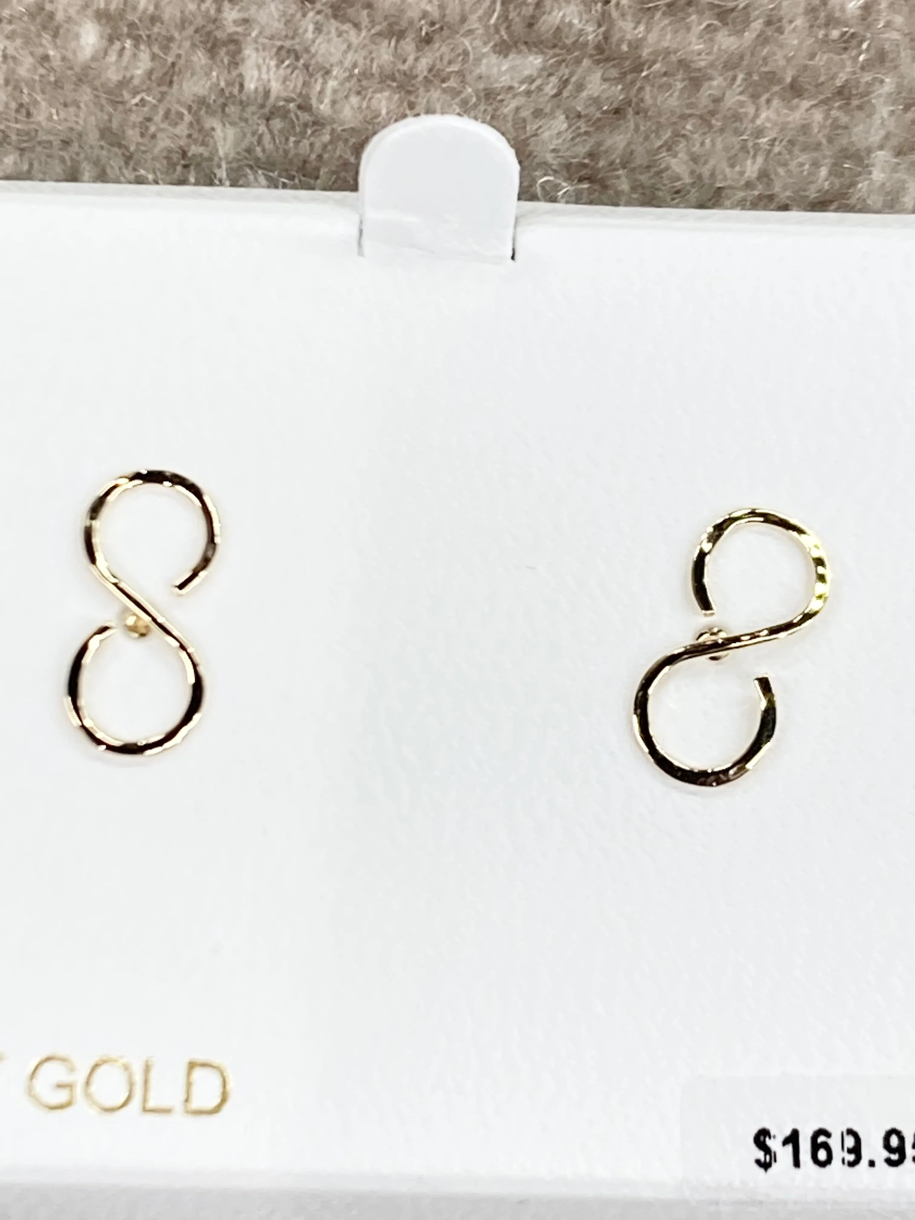 Gold Hammered Infinity Earrings