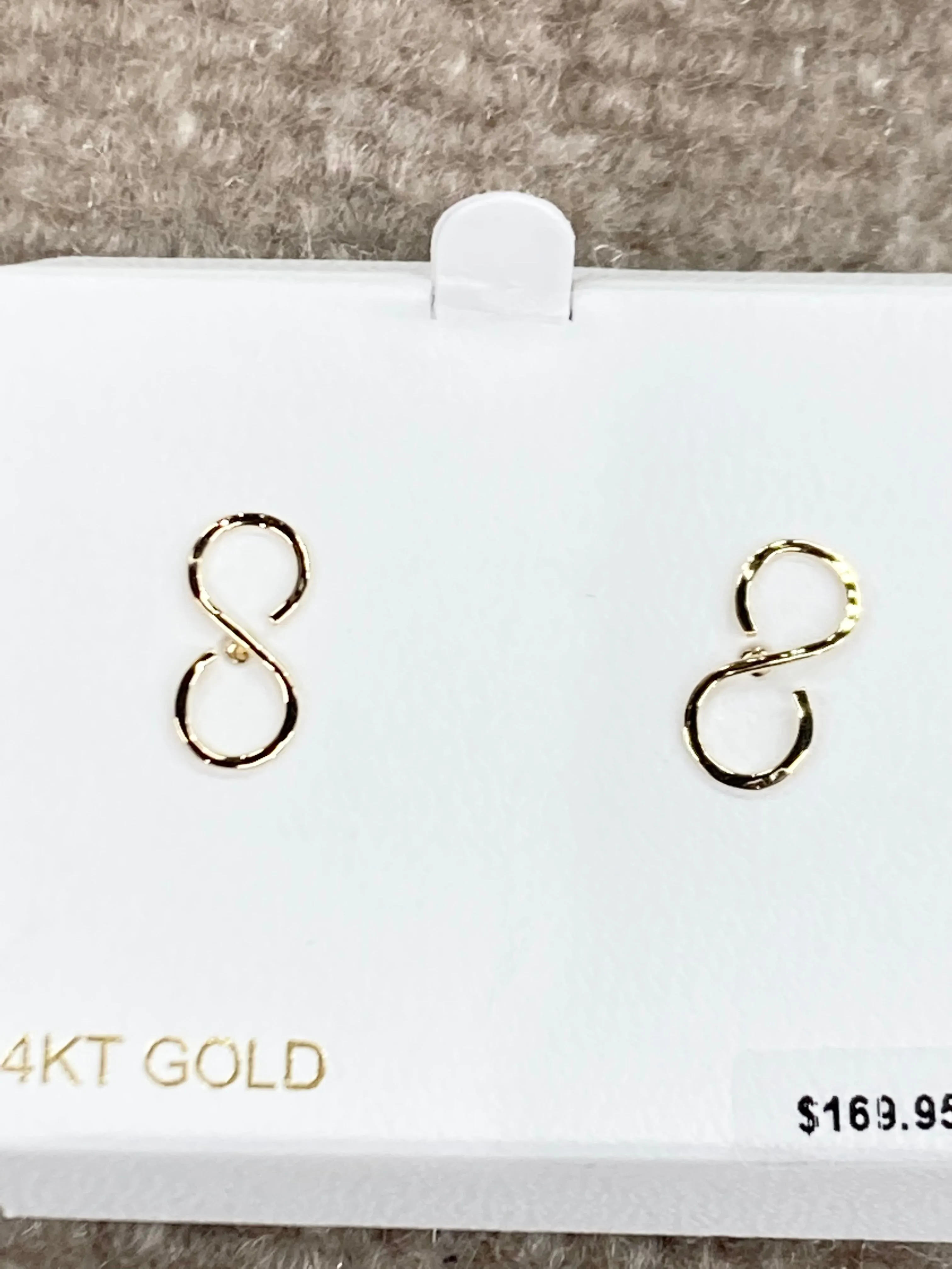 Gold Hammered Infinity Earrings