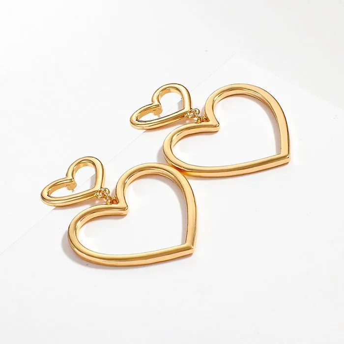 Gold Heart Earrings