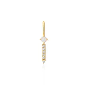 Gold Plated Cubic Zirconia & Synthetic Kyoto Opal Bar Charm by Ania Haie