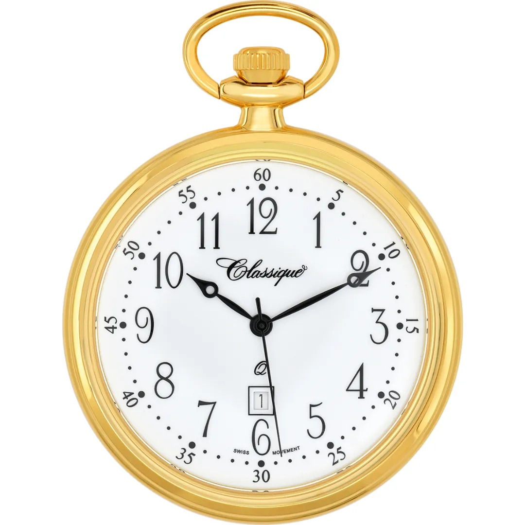 Gold Plated Open Dial Pocket Watch – Elegant Design with Classic Charm