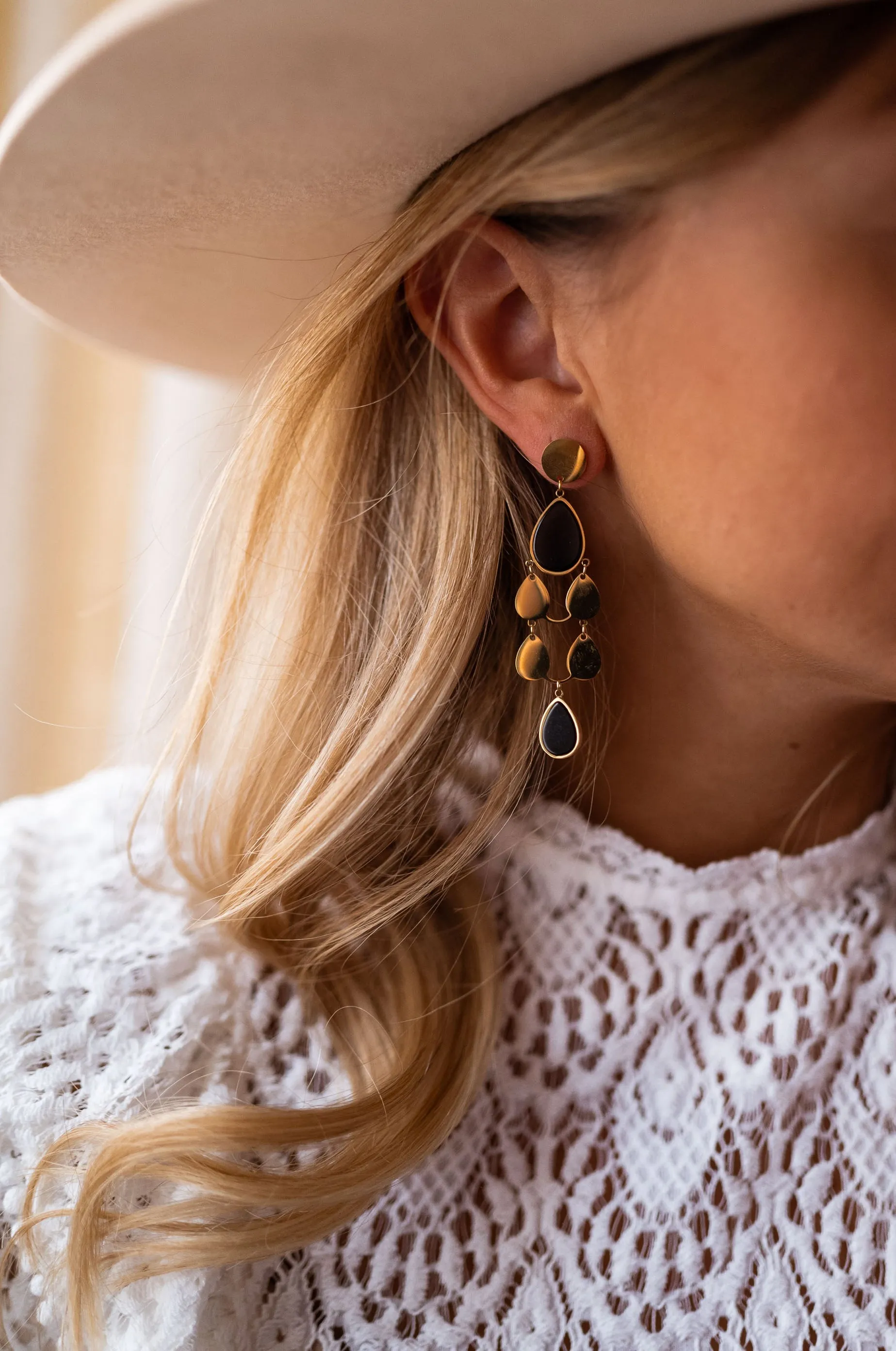 Golden and Black Noan Earrings