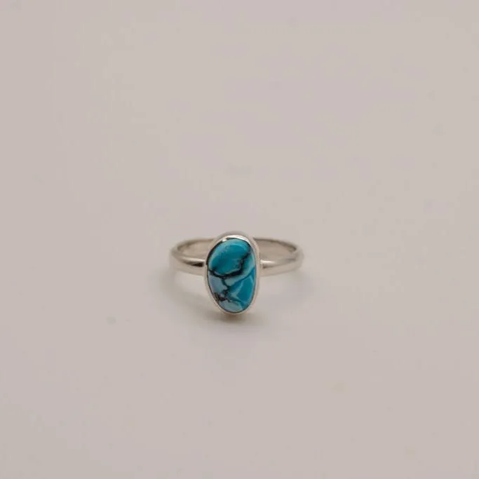 Golden Hill Turquoise Sterling Silver Ring- Size 8