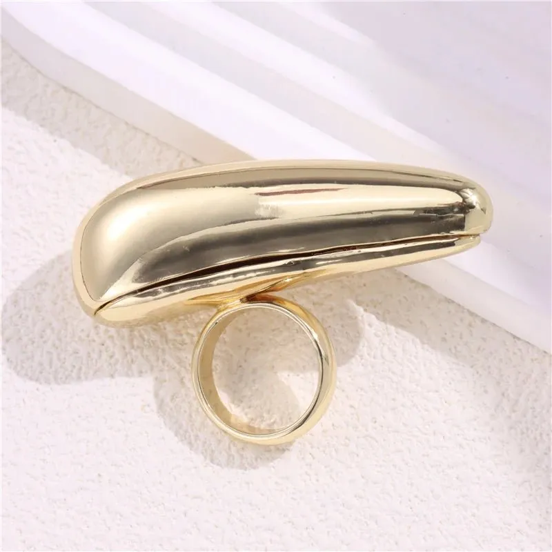 Gold/Silver Large Water Drop Ring