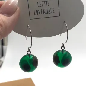 Green and Metallic Spotted Drop Bubble Earrings *DOORBUSTER**