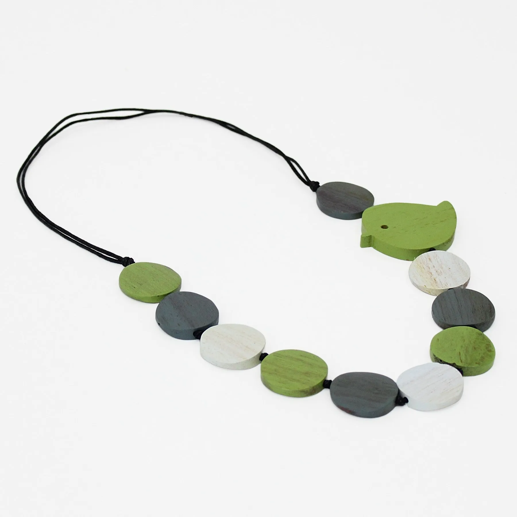 Green Beaded Robin Necklace