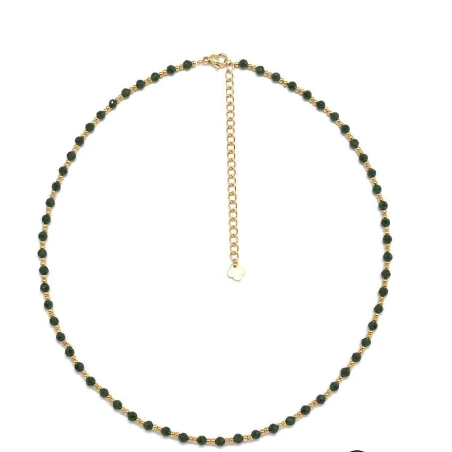 Habaha Gemstone Beaded Chain Necklace