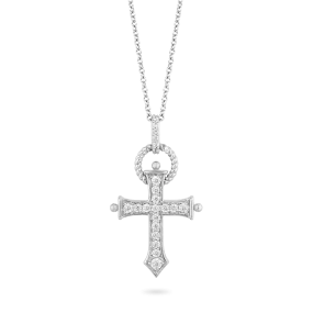 Hallmark Fine Jewelry Large Love & Light Cross Pendant in Sterling Silver with Diamonds