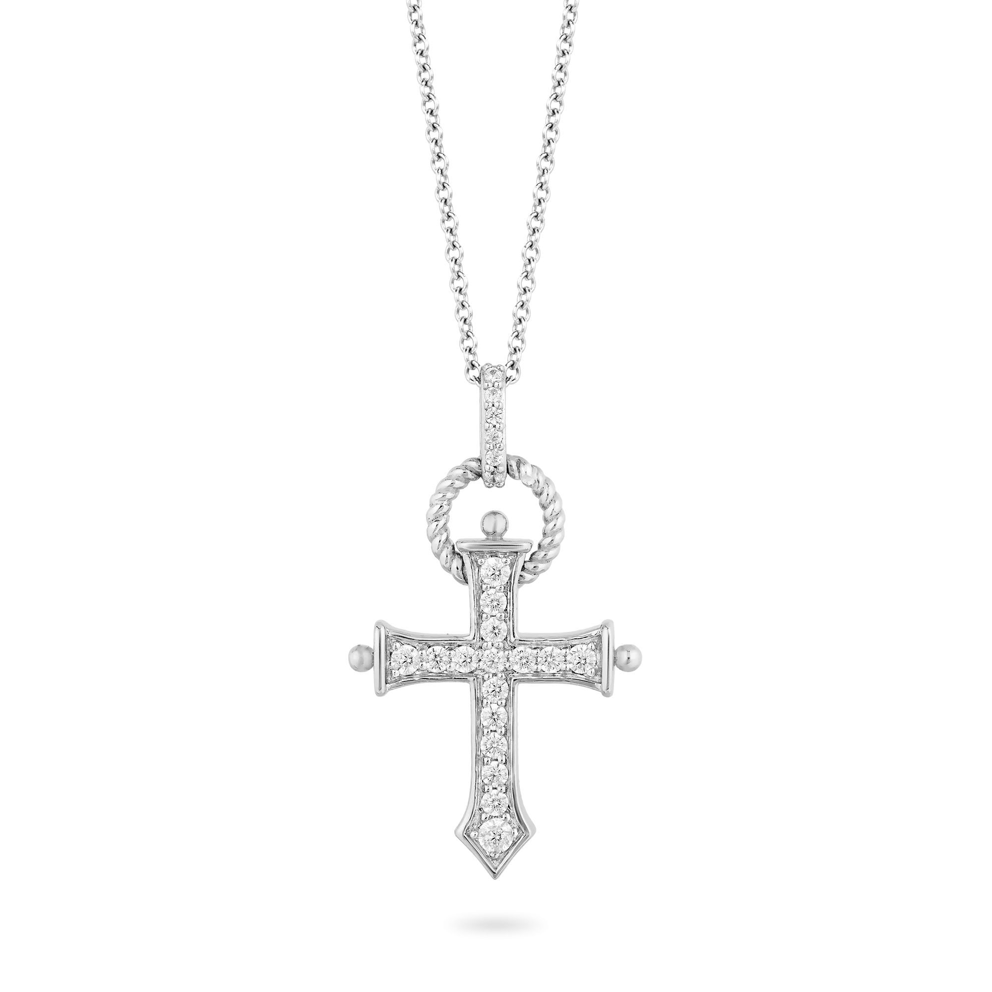 Hallmark Fine Jewelry Large Love & Light Cross Pendant in Sterling Silver with Diamonds