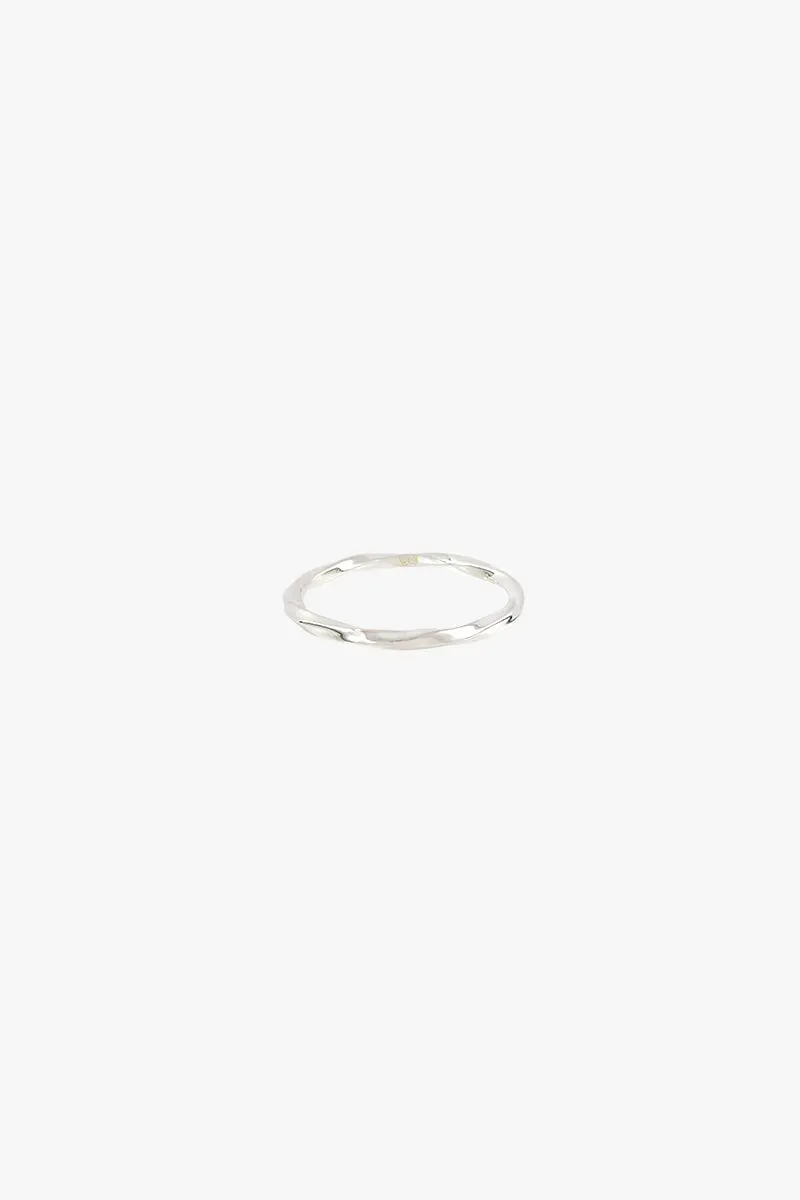 Hammered stacking ring silver