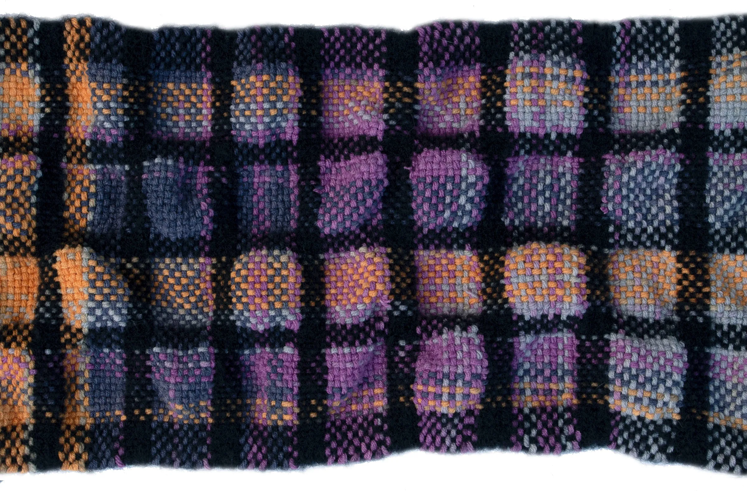 Handwoven and Felted Scarf, "Amethyst," 6.5 x 54 inches