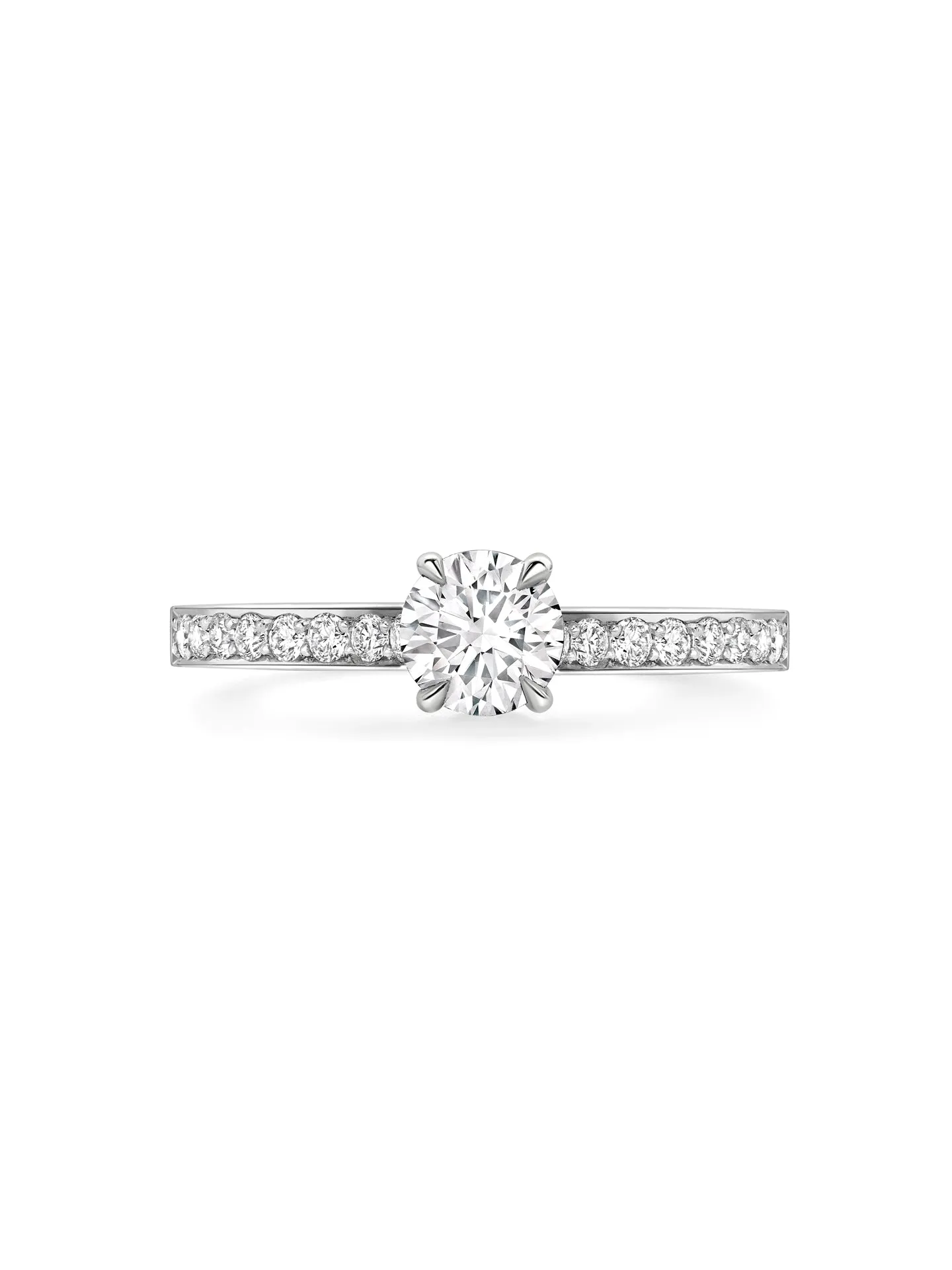 Harmony Round Brilliant Platinum Diamond Ring 0.9 Carat FVS1