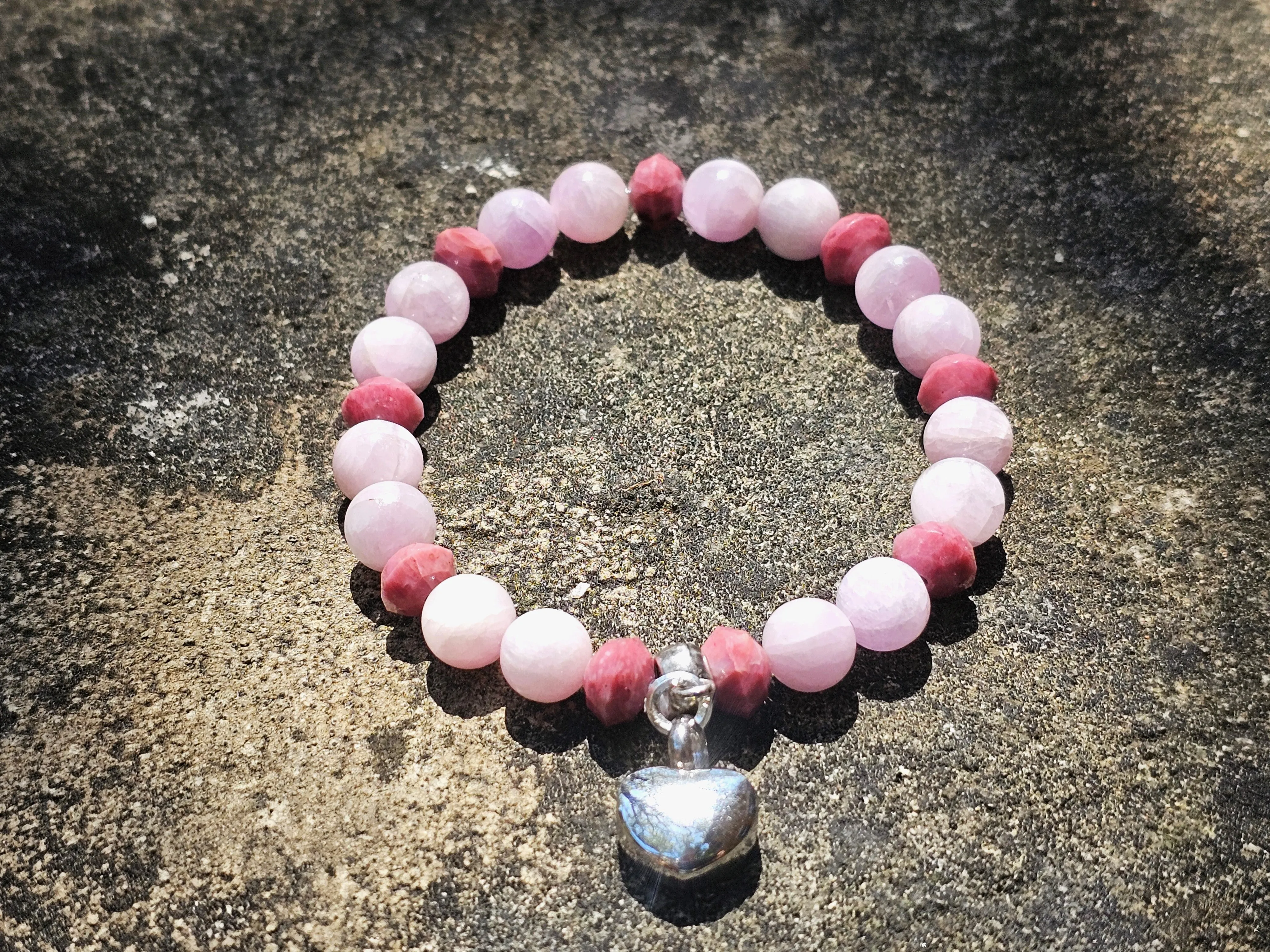 Healing Bracelet with Heart Keepsake Urn Charm - Multiple Colors