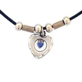 Heart in Heart Adjustable Cord Necklace