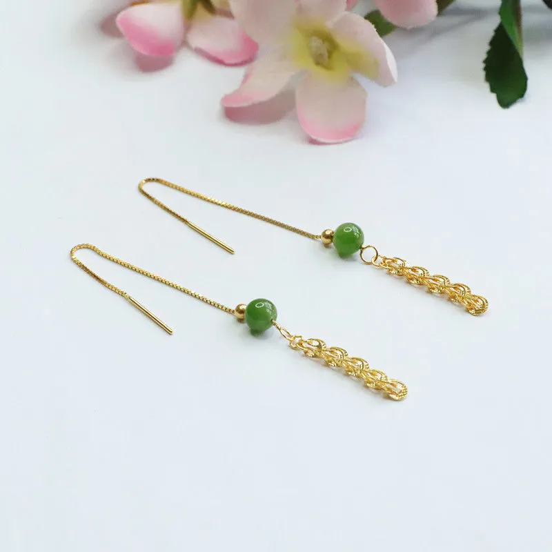 Heavenly Phoenix Jade Thread Earrings