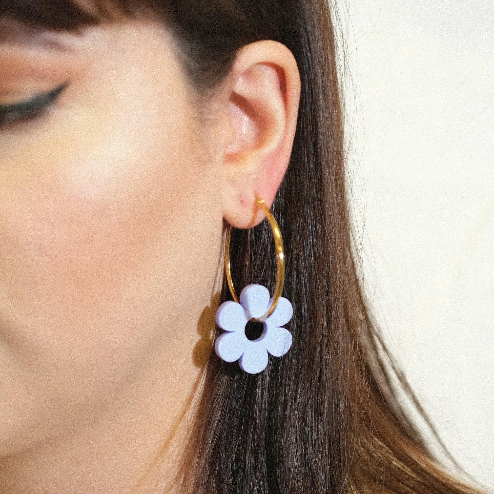 Hoopsy Daisy Periwinkle Hoop Earrings