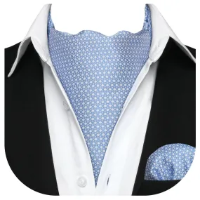 Houndstooth Ascot Handkerchief Set - A-02 BLUE