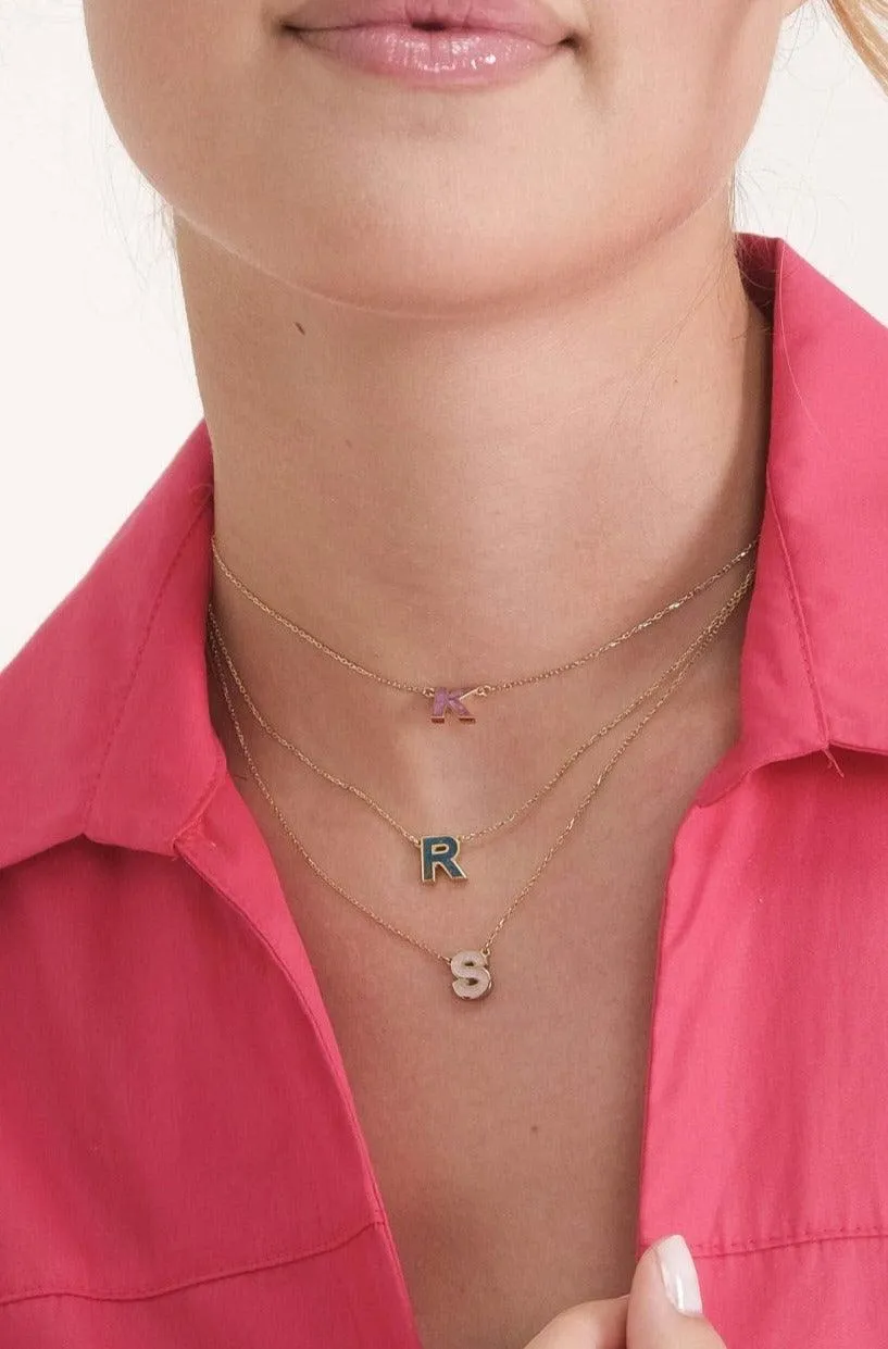 Initial Gemstone Necklace