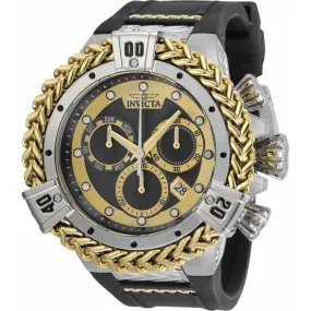 Invicta Men's Dive Watch - Bolt Chronograph Gold and Black Dial Silicone Strap | 35580