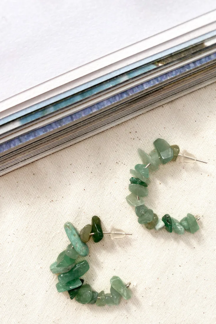 Jasmine Raw Cut Earrings Jade