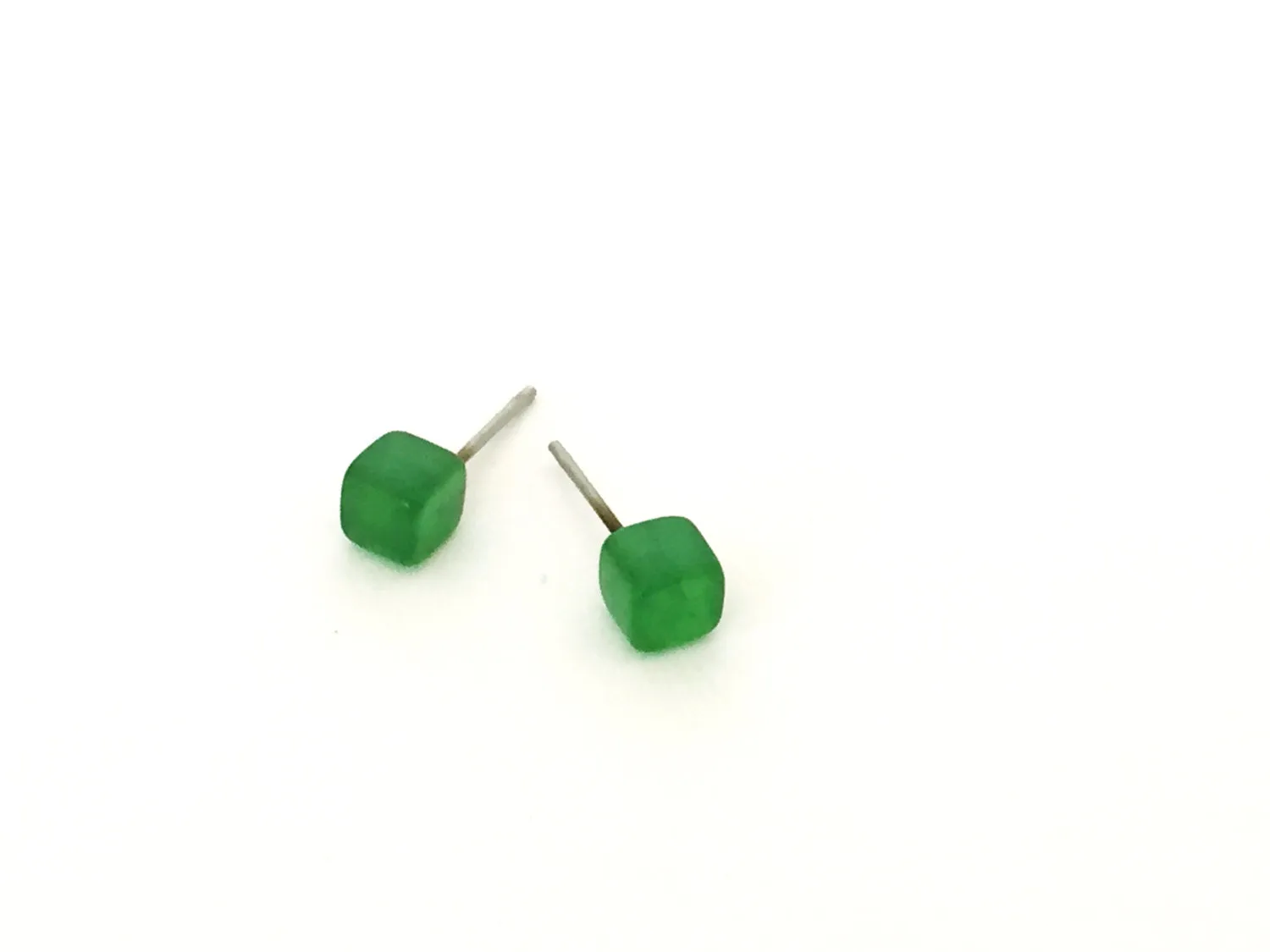 Jet Black Blue Green Tiny Stud Earrings Set