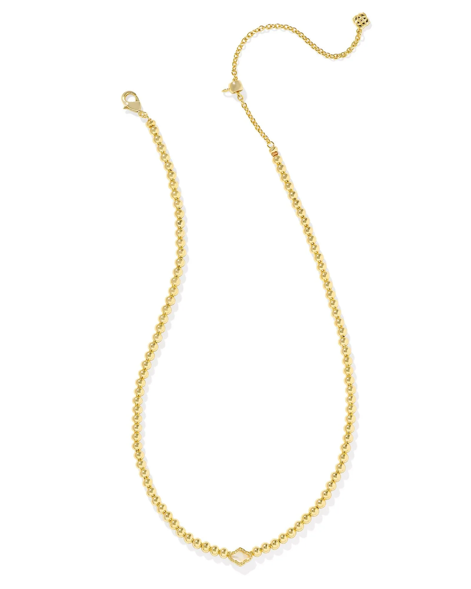 Kendra Scott Abbie Gold Beaded Necklace in Natural Mother of Pearl