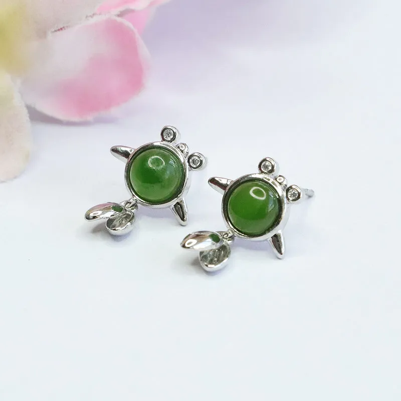 Koi Jade Sterling Silver Earrings