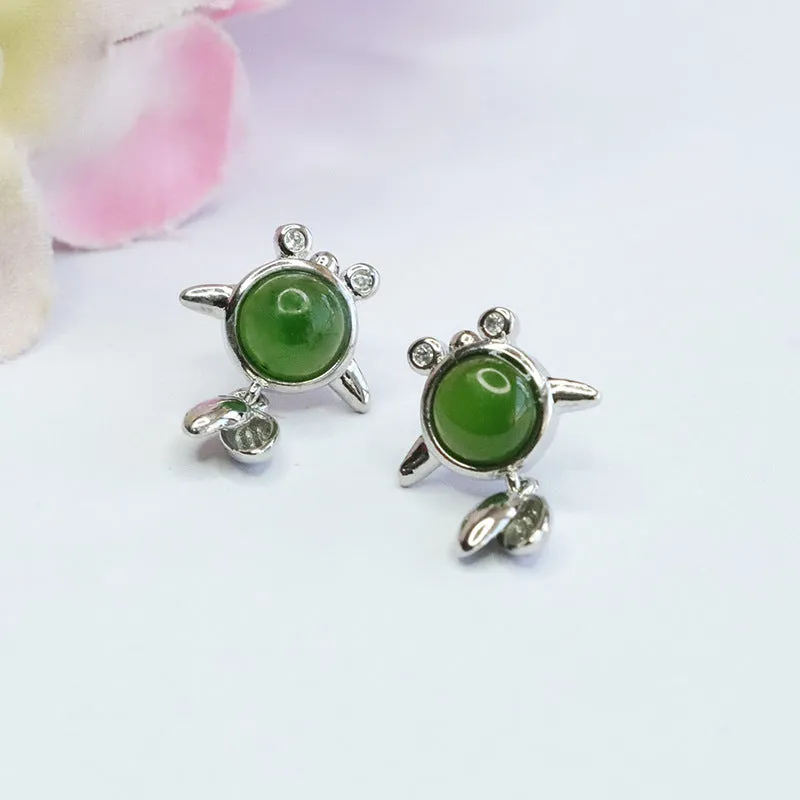 Koi Jade Sterling Silver Earrings