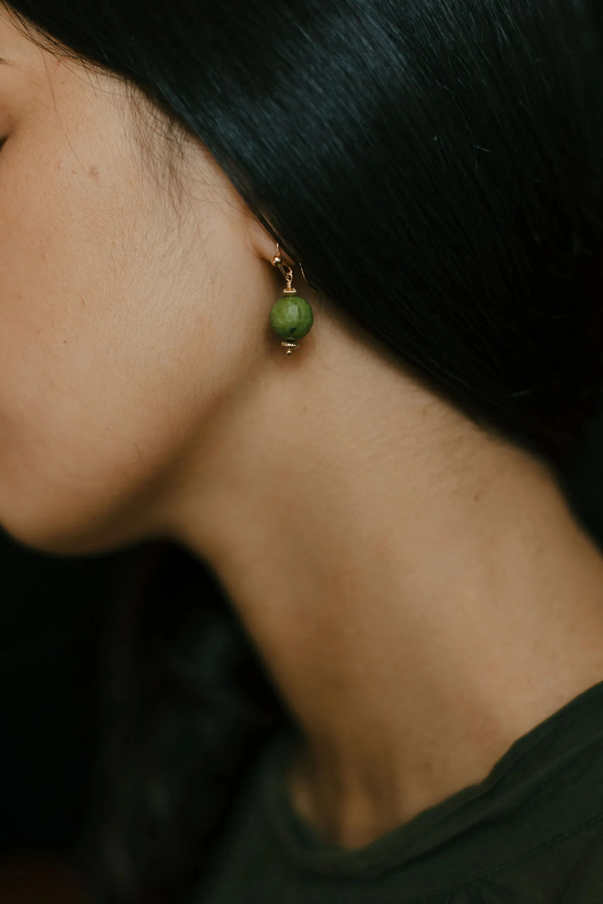 Kōpū Earrings Jade / Gold