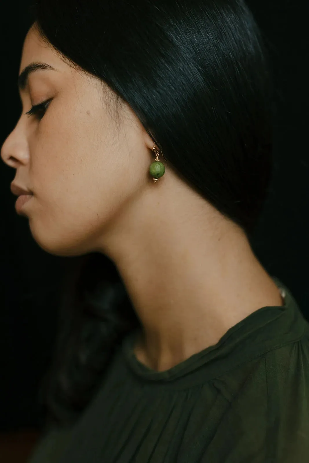 Kōpū Earrings Jade / Gold