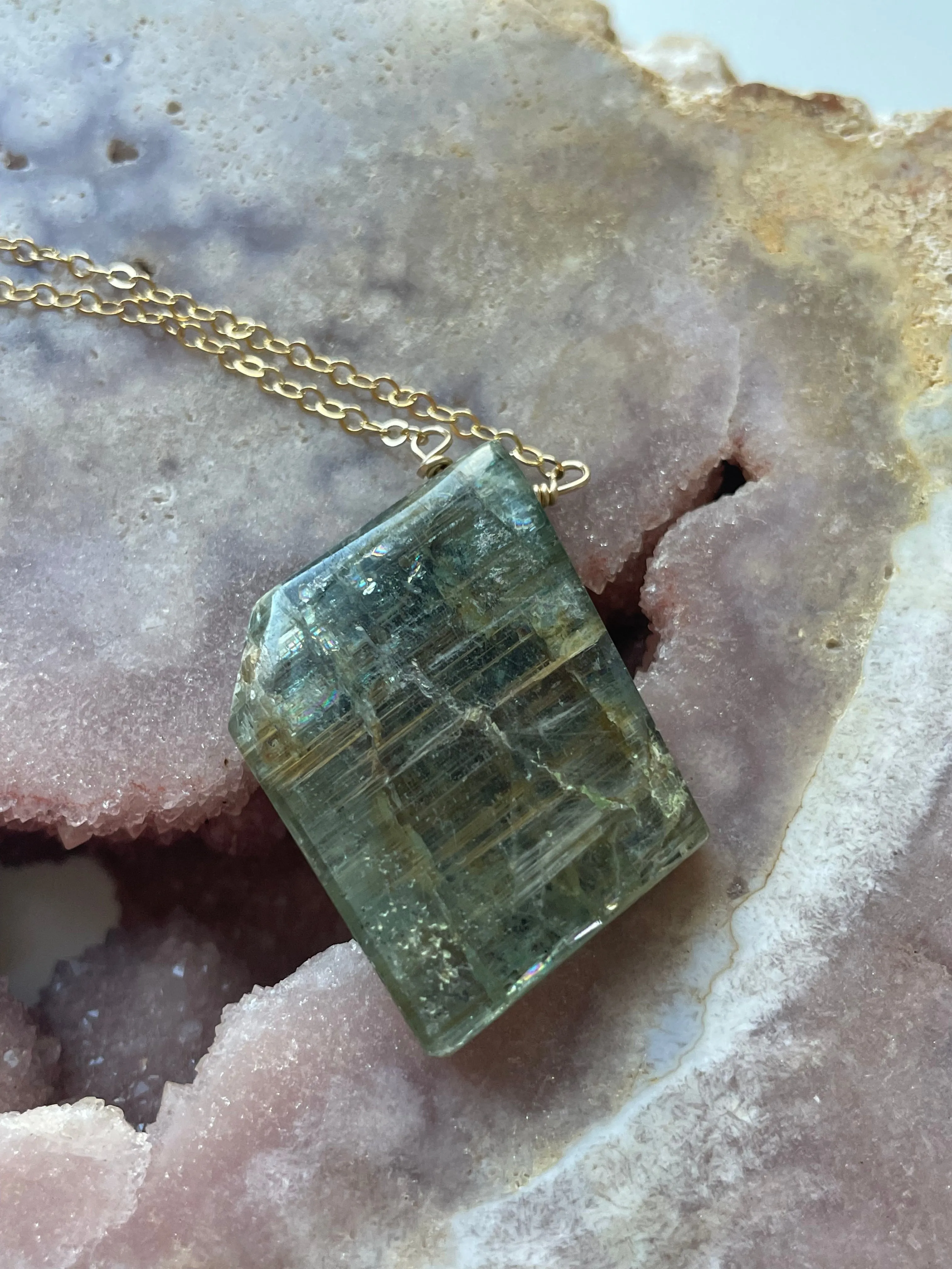 Kyanite Gemstone Pendant Necklace