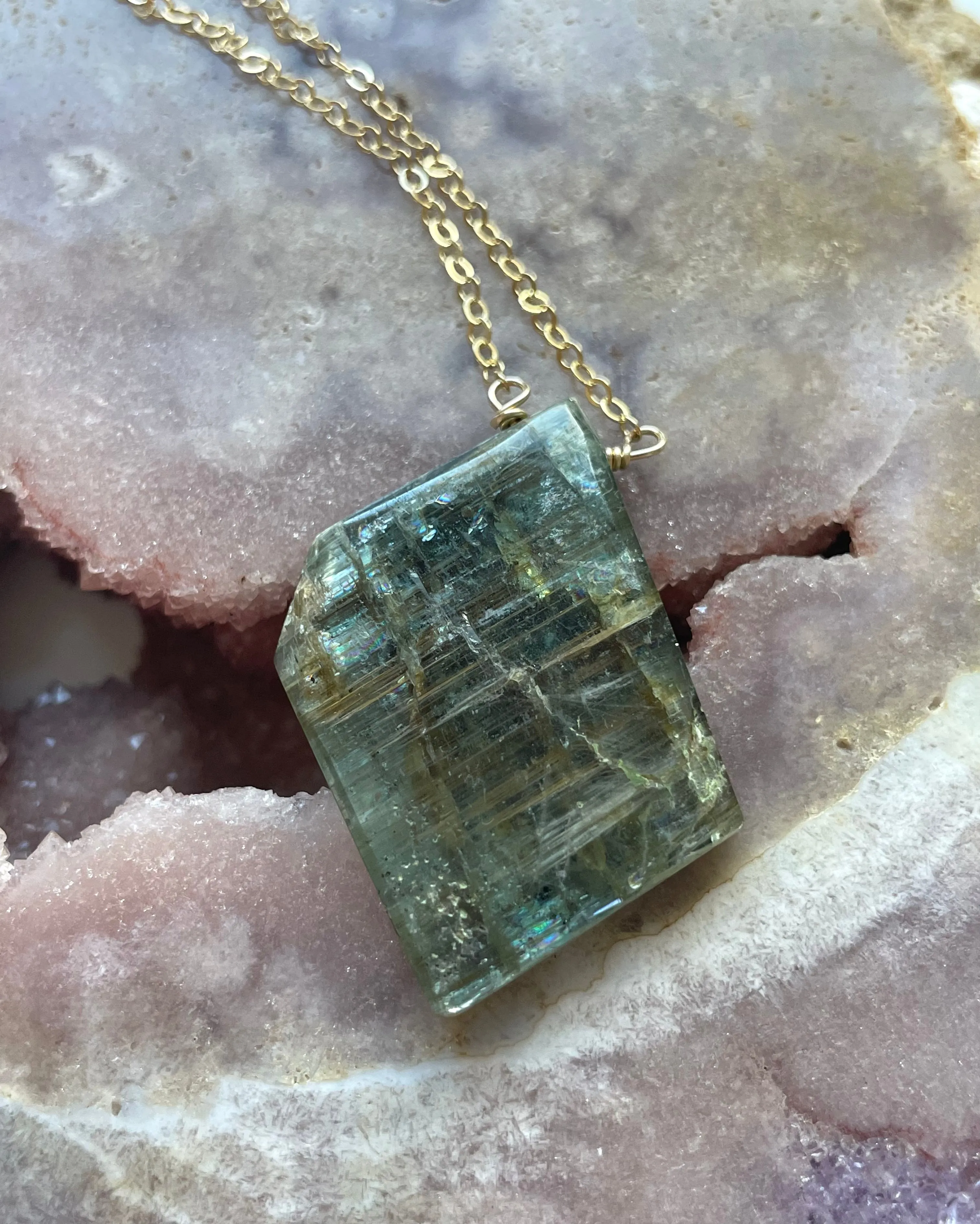 Kyanite Gemstone Pendant Necklace