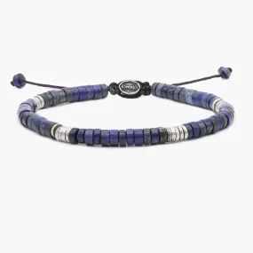 Lapis Lazuli And Sterling Silver Disc Beads Bracelet