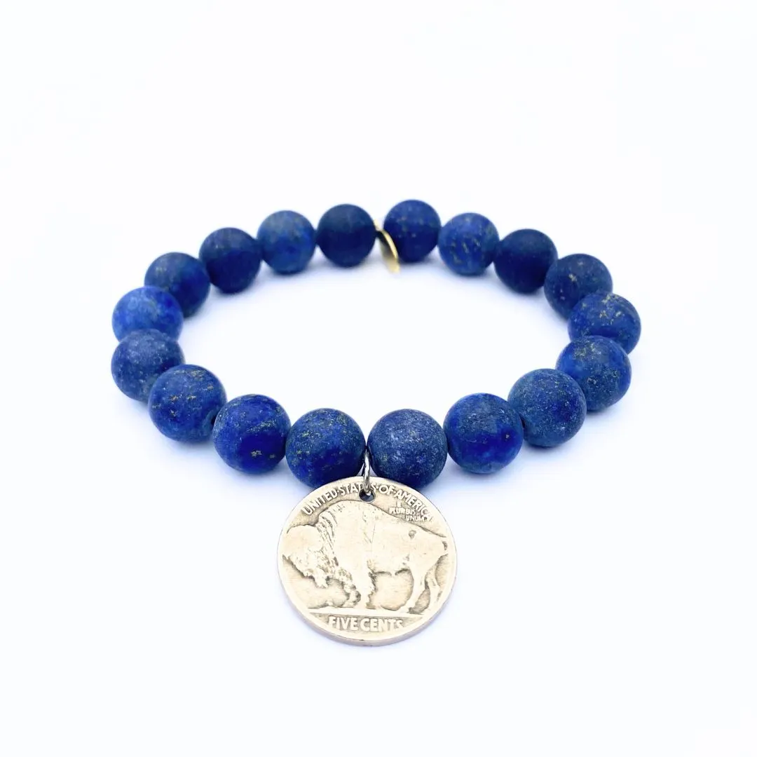 Lapis Lazuli Bracelet | Silver Buffalo Nickel