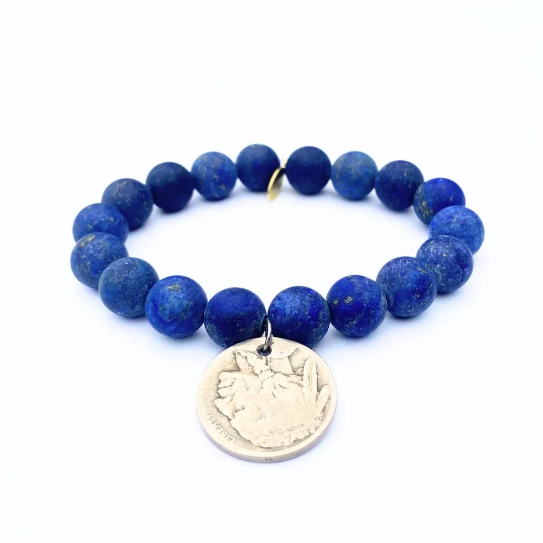 Lapis Lazuli Bracelet | Silver Buffalo Nickel