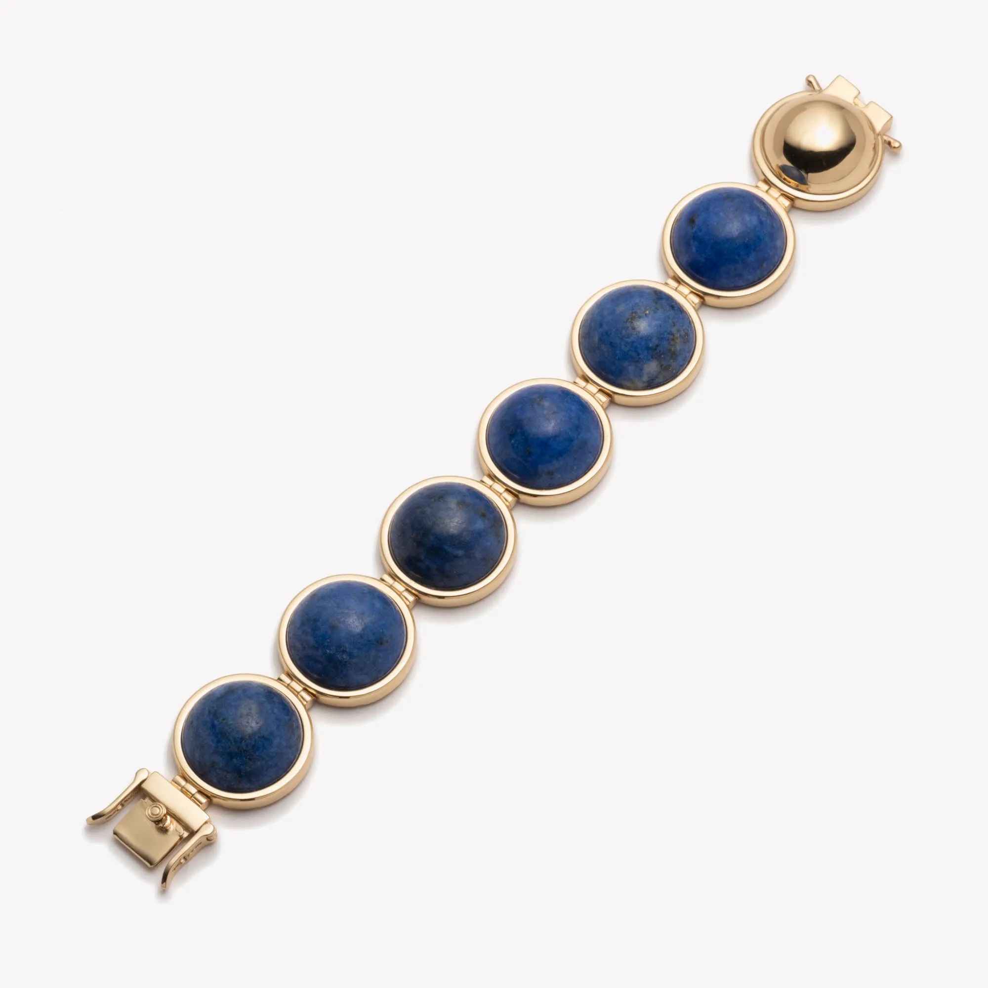 LARGE INLAID DOME BRACELET - LAPIS LAZULI