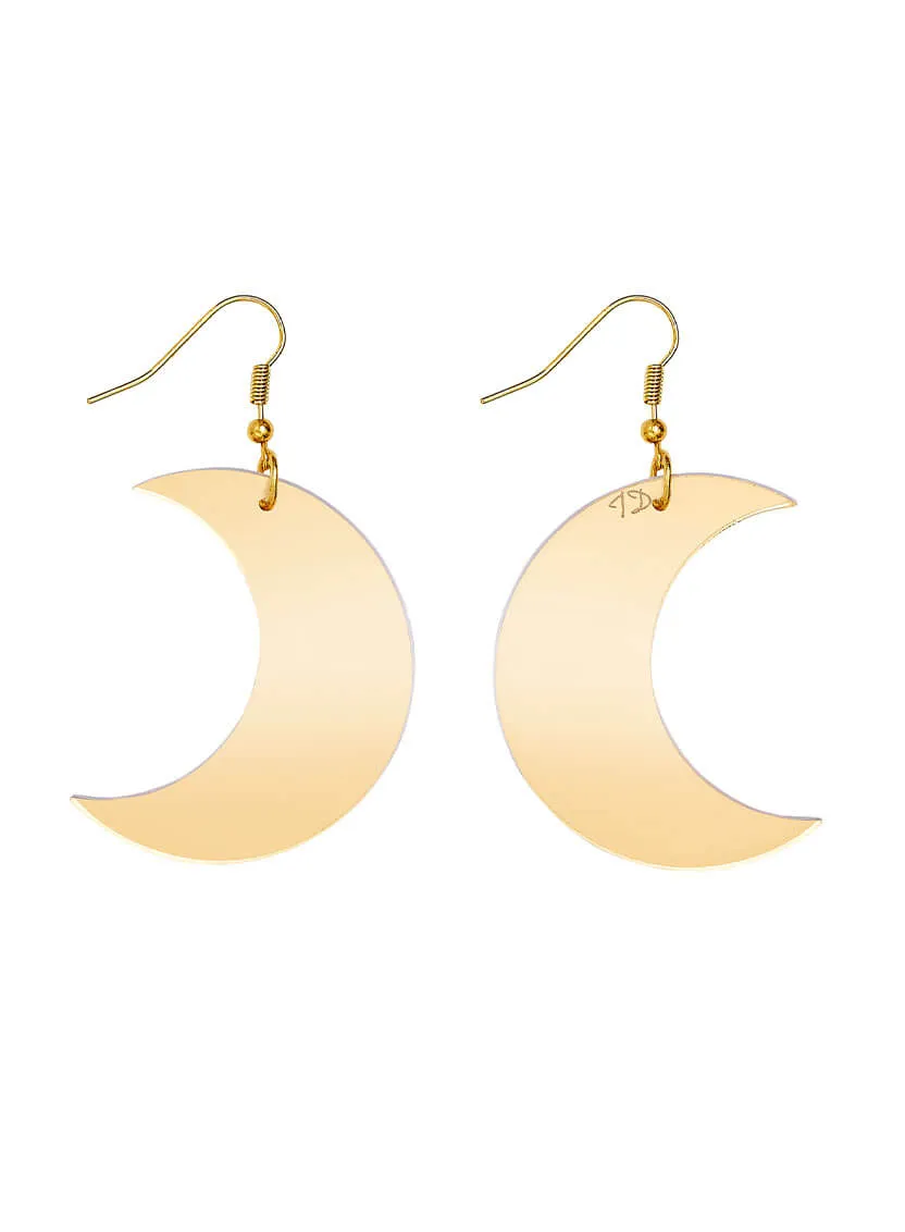 Large Moon Charm Earrings