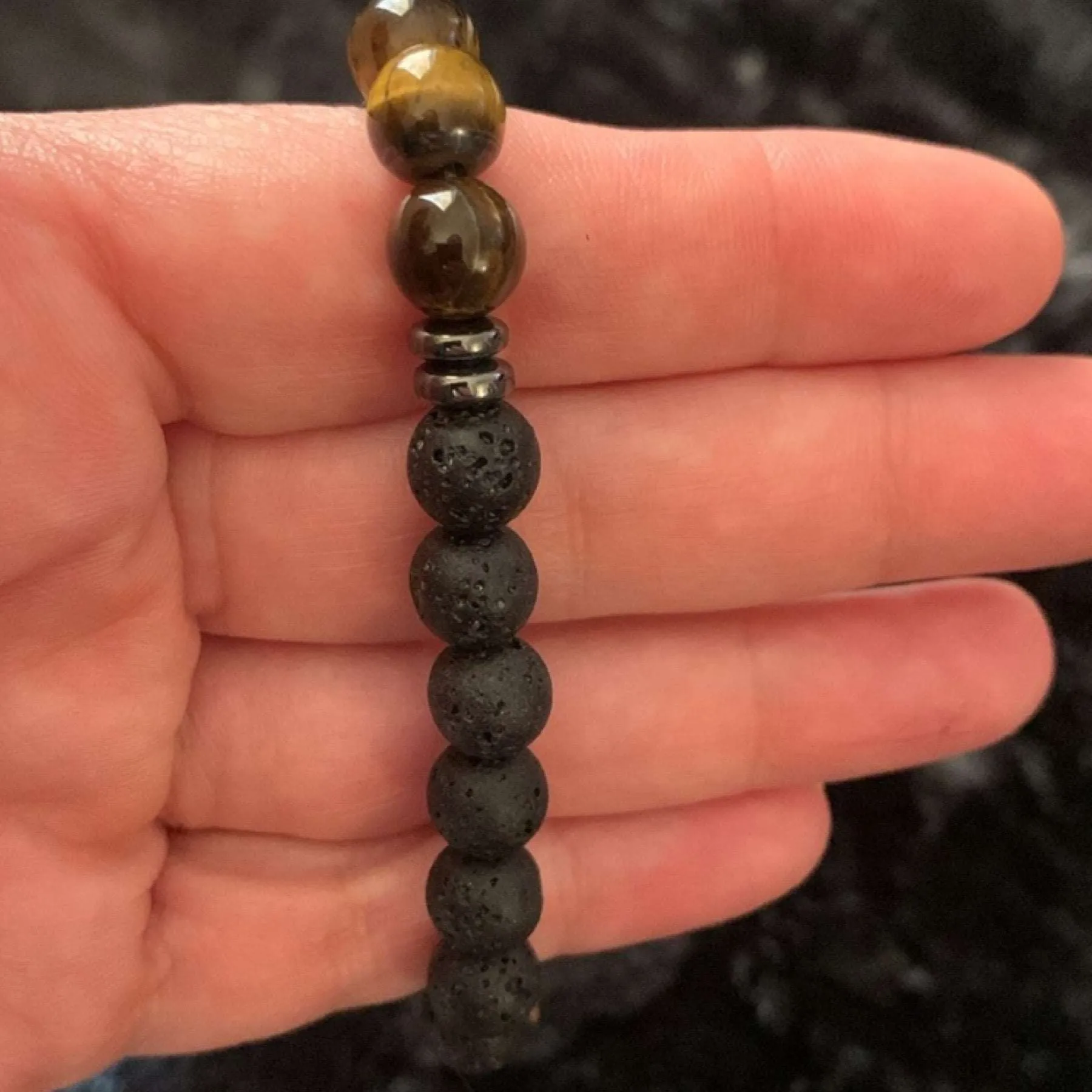 Lava Stone Tigers Eye Bracelet