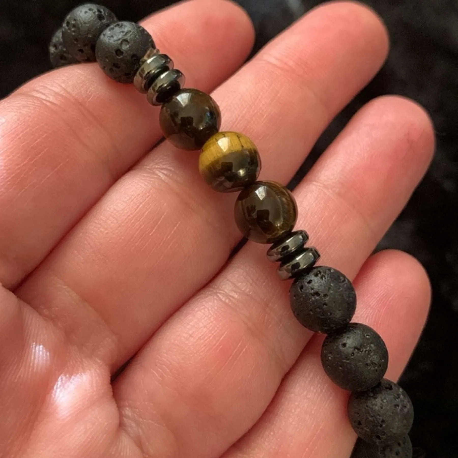 Lava Stone Tigers Eye Bracelet